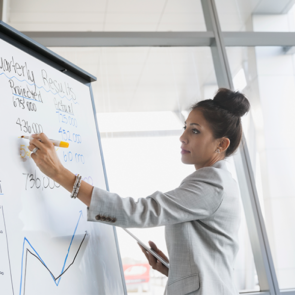 Women with whiteboard