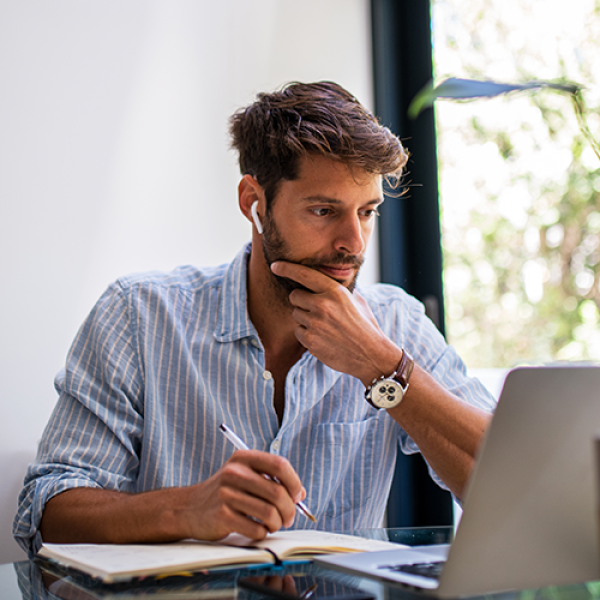 man at computer